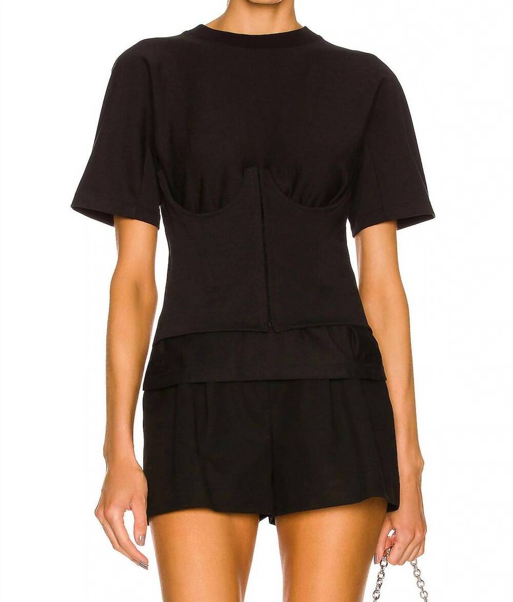 NEW ALAÏA corset t-shirt in noir